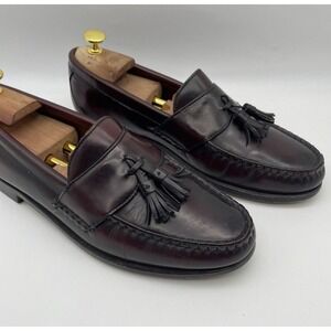 Men's Allen Edmonds Stowe‎ Burgundy Leather Penny Loafers Size 10D